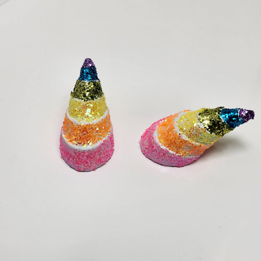 Rainbow Glitter Horns